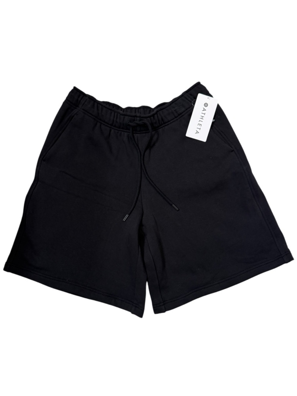 NWT Athleta Heavyweight terry mid rise basic bermuda short Black MEDIUM
